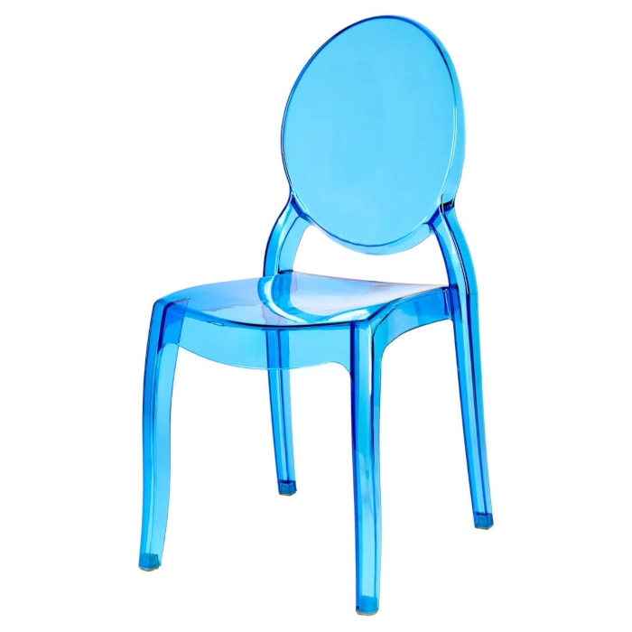 RESIN OVAL GHOST CHAIR - BLUE - Image 3