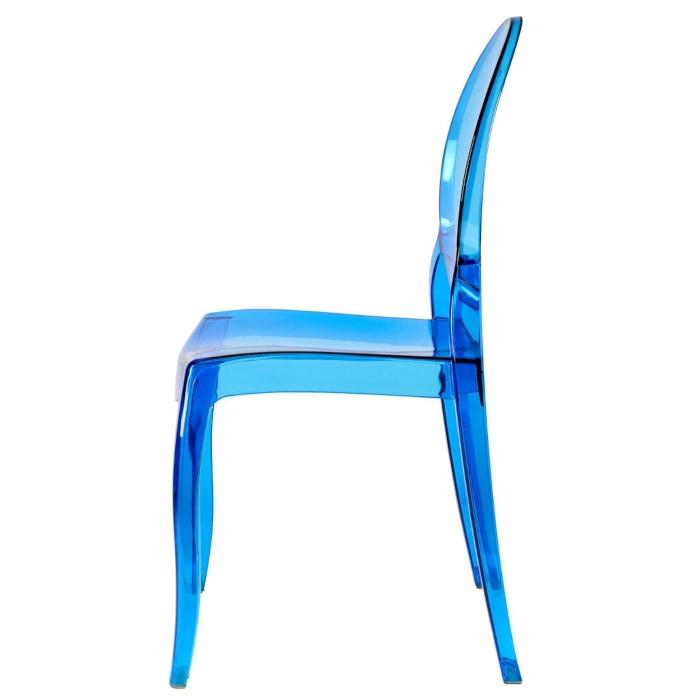 RESIN OVAL GHOST CHAIR - BLUE - Image 4