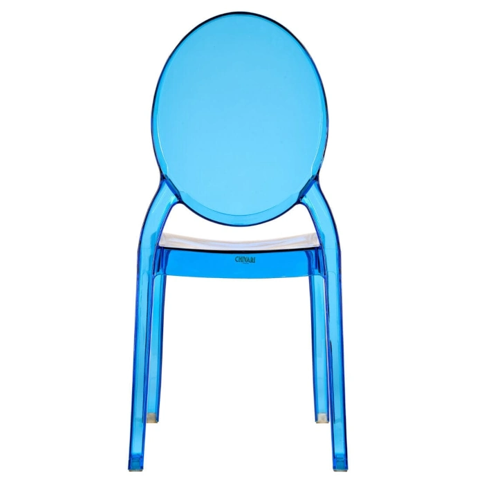 RESIN OVAL GHOST CHAIR - BLUE - Image 5