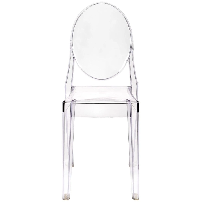 RESIN OVAL GHOST CHAIR - CLEAR - Image 2