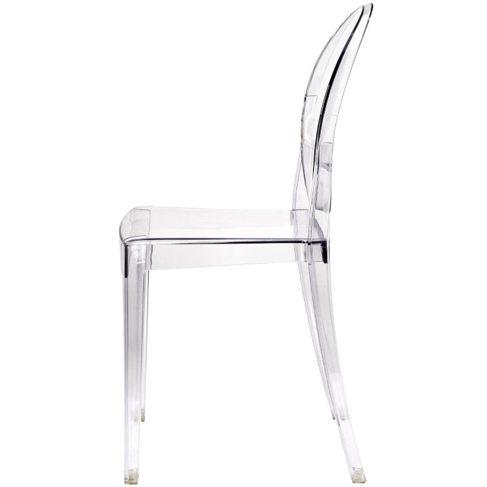 RESIN OVAL GHOST CHAIR - CLEAR - Image 3