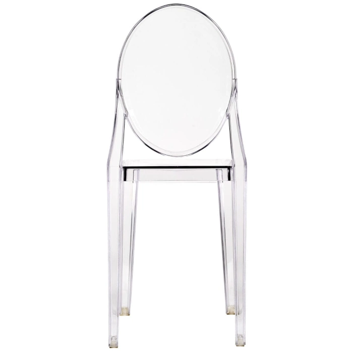 RESIN OVAL GHOST CHAIR - CLEAR - Image 4