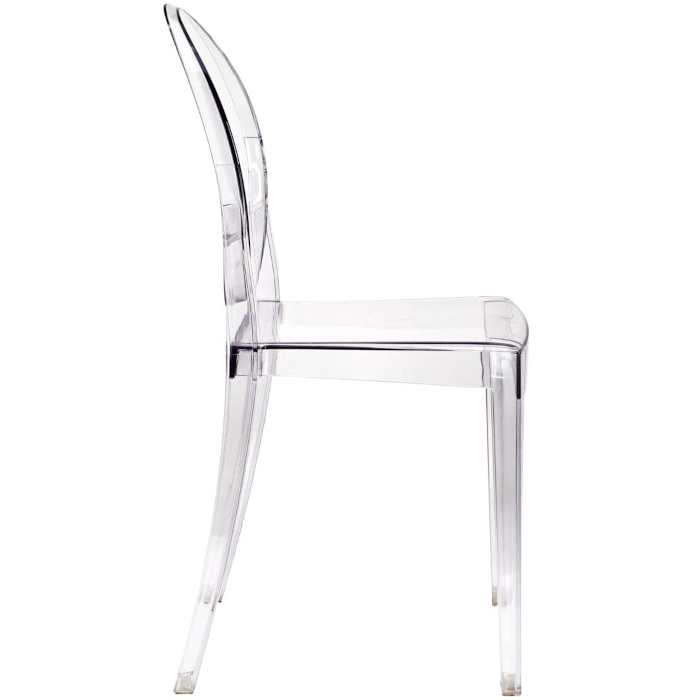 RESIN OVAL GHOST CHAIR - CLEAR - Image 5