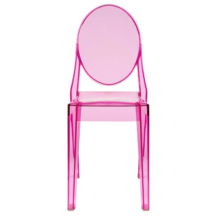 RESIN OVAL GHOST CHAIR - FUCHSIA - Image 2