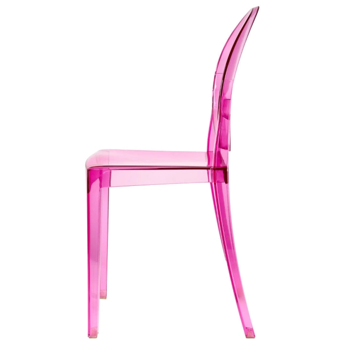 RESIN OVAL GHOST CHAIR - FUCHSIA - Image 3