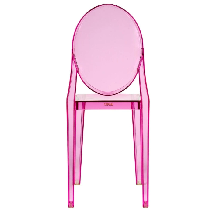 RESIN OVAL GHOST CHAIR - FUCHSIA - Image 4