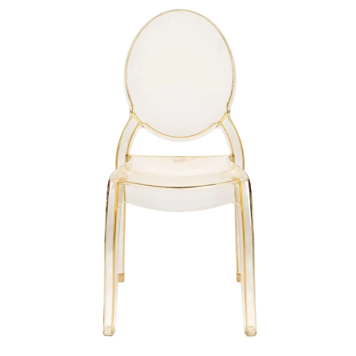 RESIN OVAL GHOST CHAIR - GOLD - Image 2