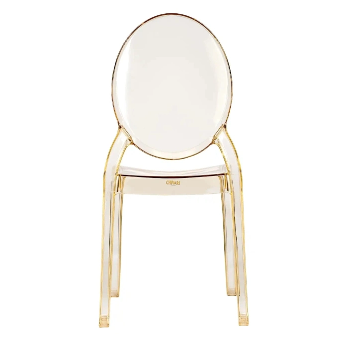 RESIN OVAL GHOST CHAIR - GOLD - Image 4