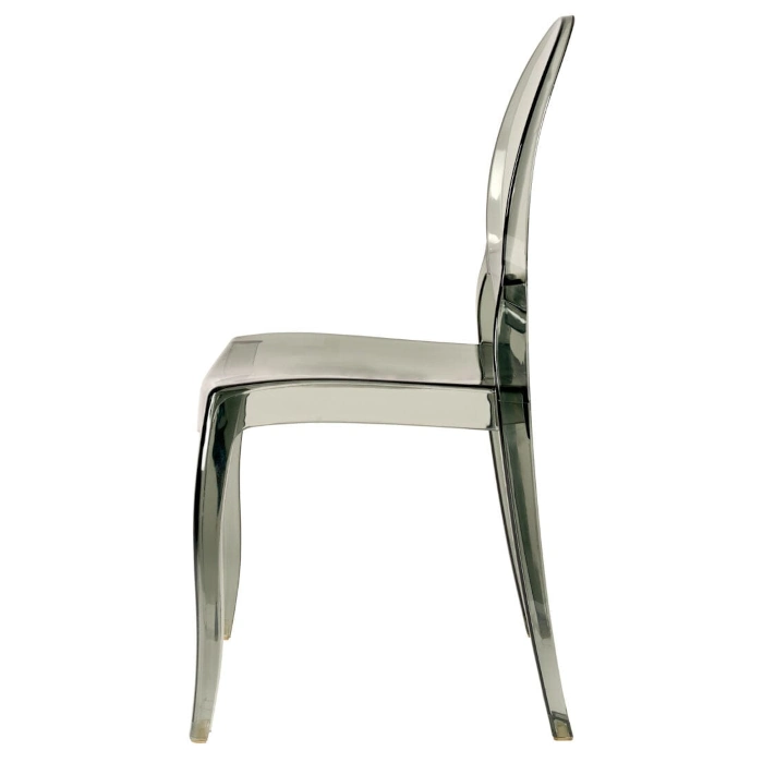 RESIN OVAL GHOST CHAIR - GREY - Image 3