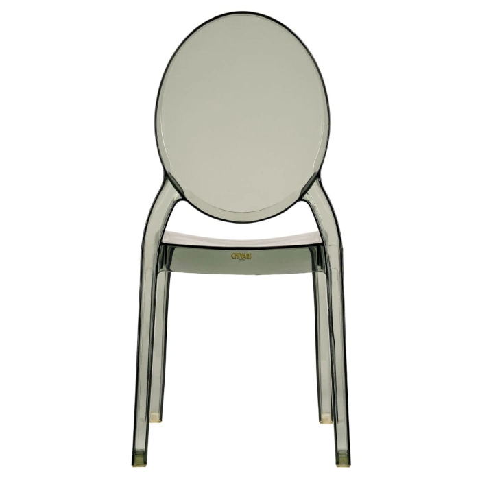 RESIN OVAL GHOST CHAIR - GREY - Image 4