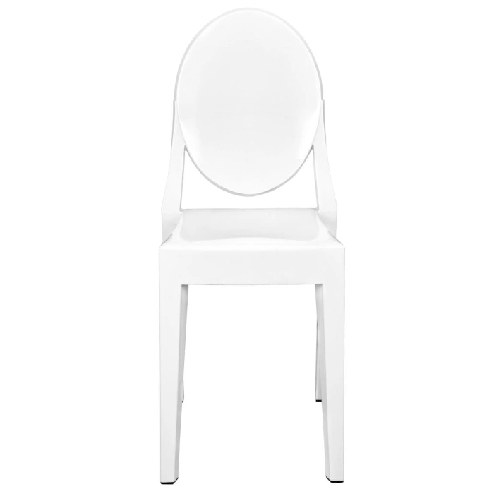RESIN OVAL GHOST CHAIR - WHITE - Image 2