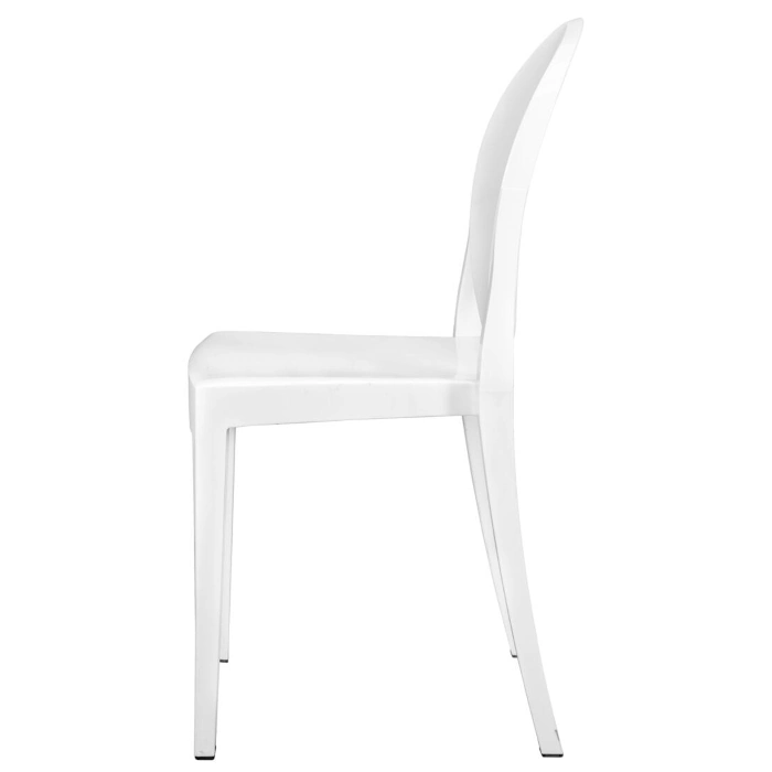 RESIN OVAL GHOST CHAIR - WHITE - Image 3