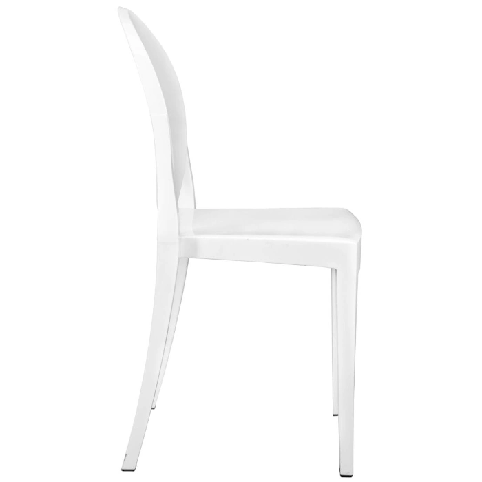 RESIN OVAL GHOST CHAIR - WHITE - Image 5