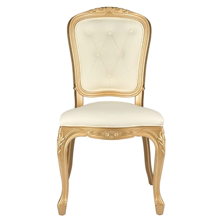 RESIN ROYAL CHAIR - GOLD WITH WHITE - Image 2