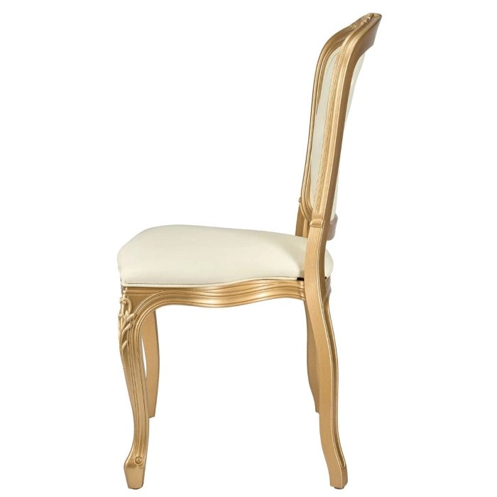 RESIN ROYAL CHAIR - GOLD WITH WHITE - Image 3
