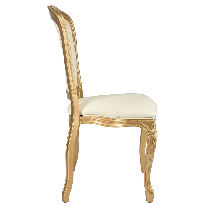 RESIN ROYAL CHAIR - GOLD WITH WHITE - Image 5