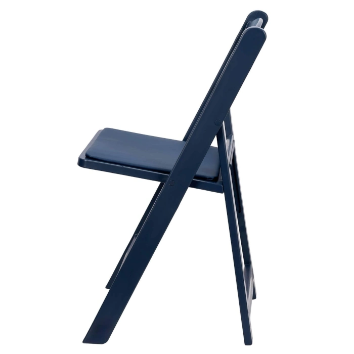 RESIN STEEL SKELETON FOLDING CHAIR - DEEP BLUE - Image 2