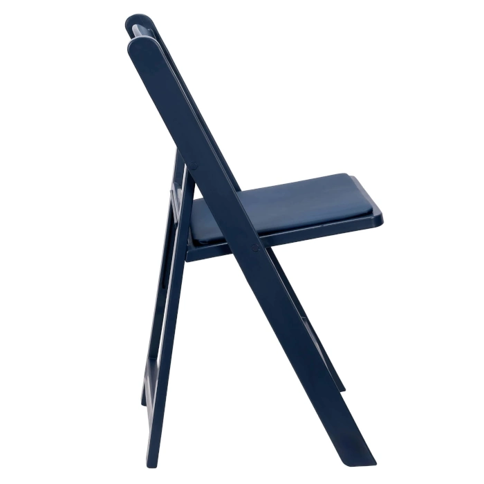 RESIN STEEL SKELETON FOLDING CHAIR - DEEP BLUE - Image 4