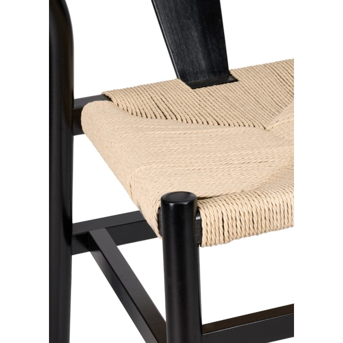 WOOD WISHBONE CHAIR - NATURAL BLACK - Image 6