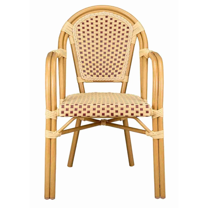 FRENCH BISTRO CHAIRS WITH ARMS - BROWN - Image 2