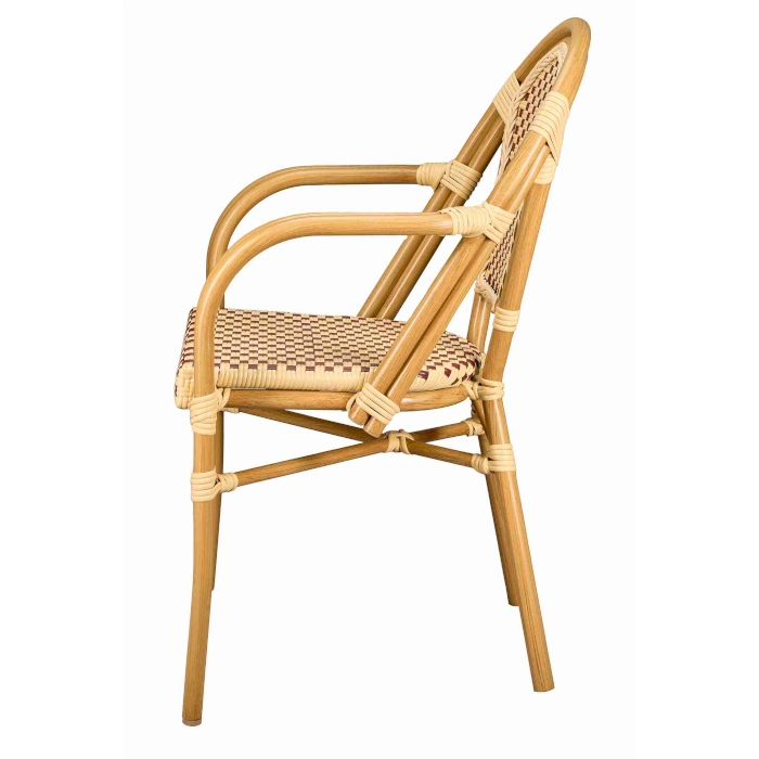 FRENCH BISTRO CHAIRS WITH ARMS - BROWN - Image 3