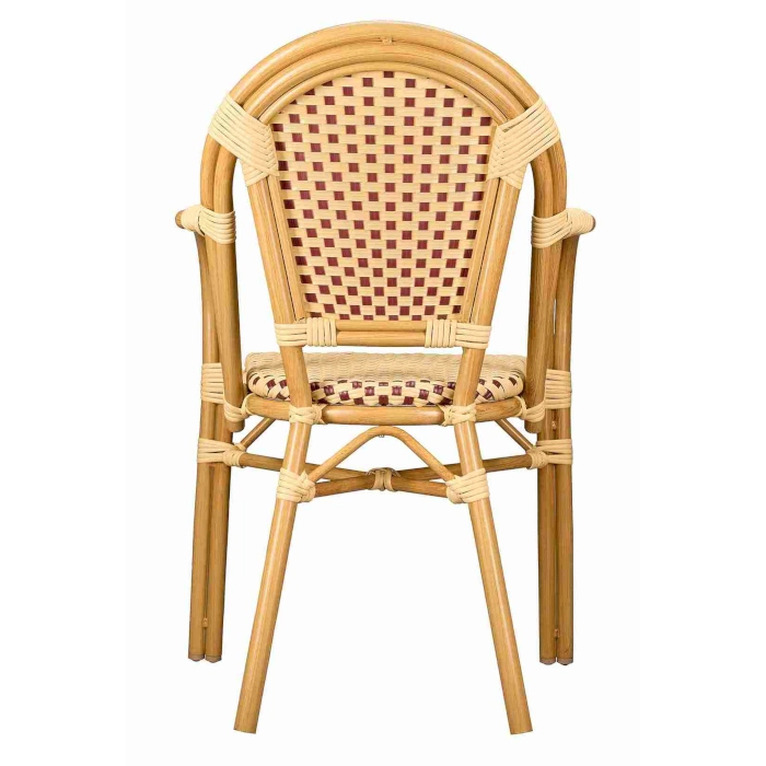 FRENCH BISTRO CHAIRS WITH ARMS - BROWN - Image 4