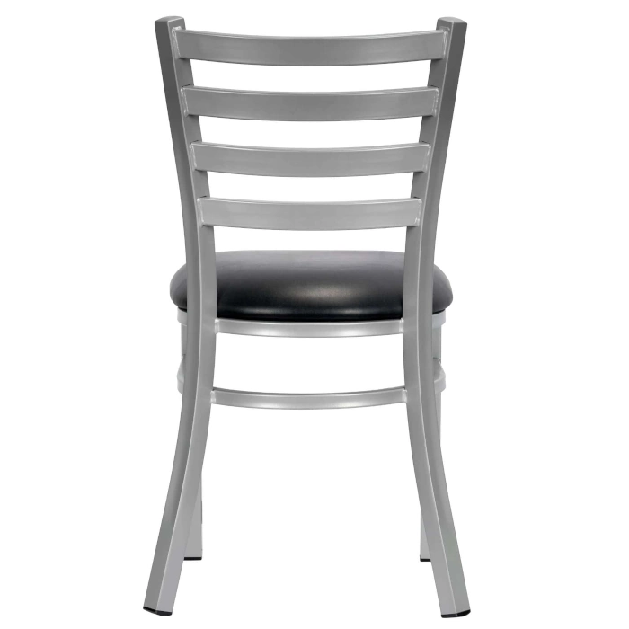 LADDER BACK CHAIR WITH SILVER FRAME - BLACK - Image 4