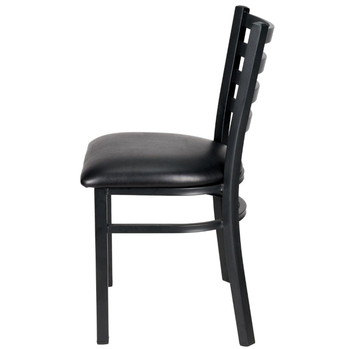 METAL LADDER BACK CHAIRS - BLACK - Image 3