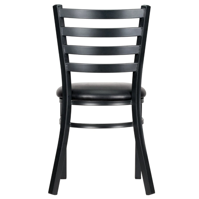 METAL LADDER BACK CHAIRS - BLACK - Image 4