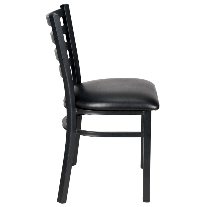 METAL LADDER BACK CHAIRS - BLACK - Image 5