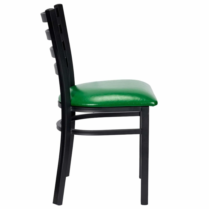 METAL LADDER BACK CHAIRS - GREEN - Image 4