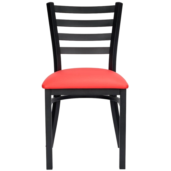 METAL LADDER BACK CHAIRS - RED - Image 3