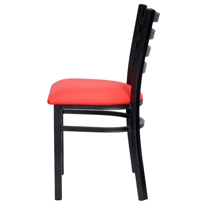 METAL LADDER BACK CHAIRS - RED - Image 4