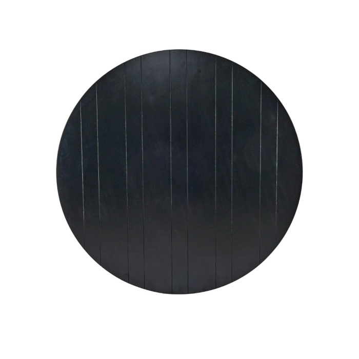 ROUND WOOD FARM TABLE - BLACK - Image 2