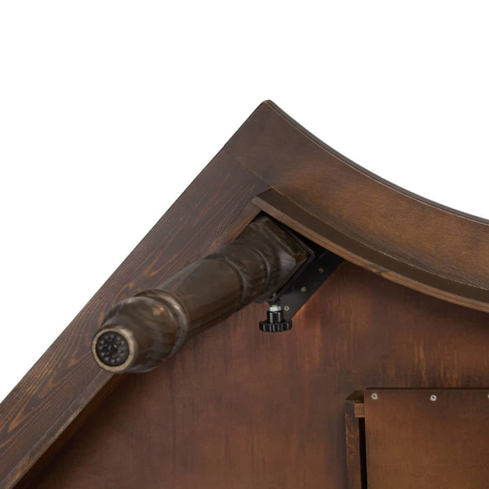 SERPENTINE FLUTED LEG WOOD FARM TABLE - FRUITWOOD - Image 3