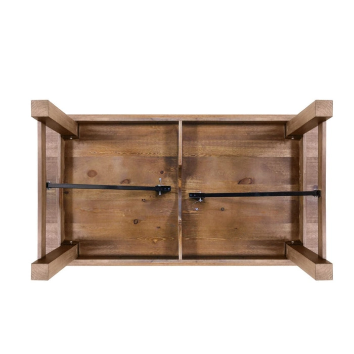 STRAIGHT LEG WOOD FARM TABLE - CHESTNUT - Image 2